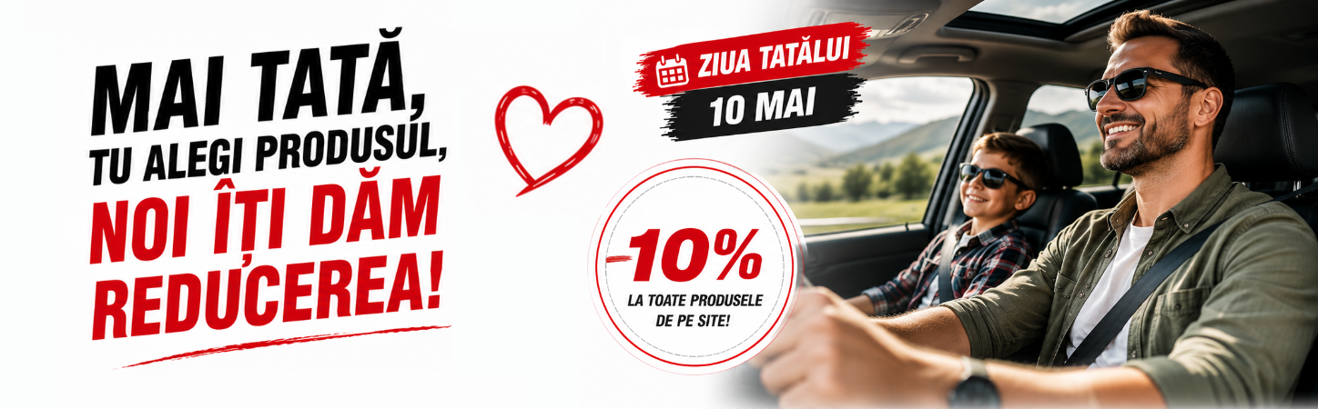 Mai tată, tu alegi produsul, noi îți dăm reducerea. Ziua Tatălui 10 mai · 10% reducere la toate produsele de pe site