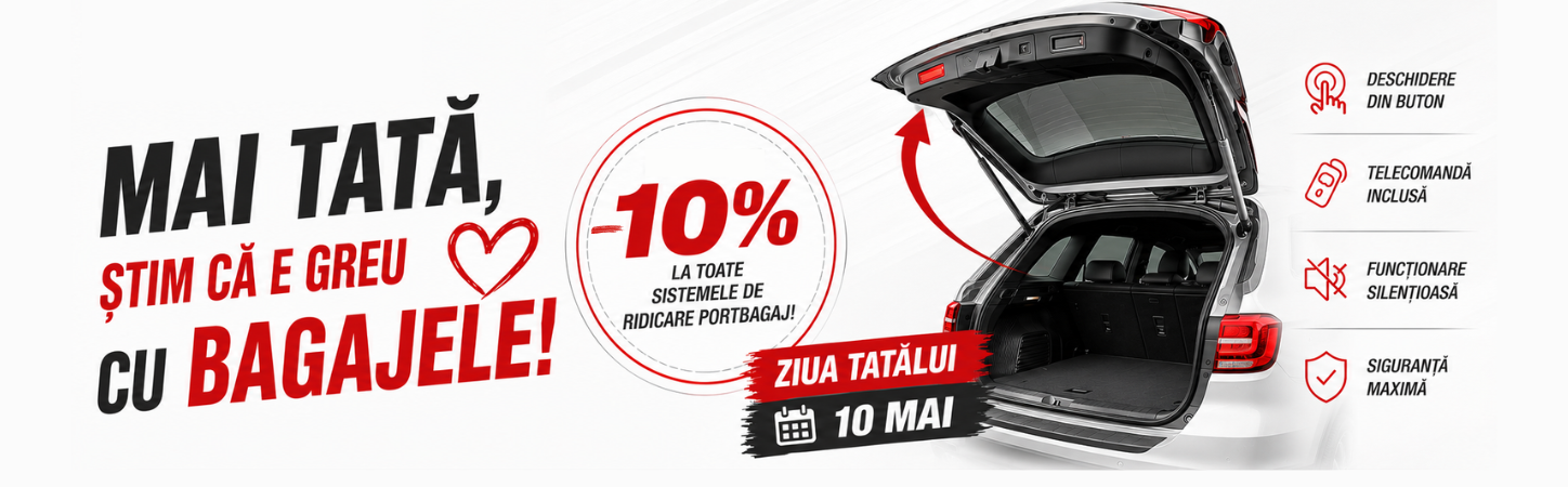 Mai tată, știm că e greu cu bagajele! Sisteme ridicare portbagaj electrică · 10% reducere